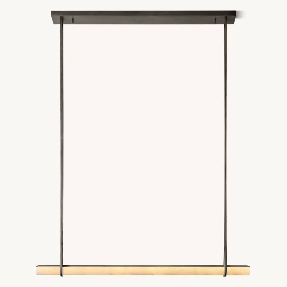 Astrelle Alabaster Single Bar Linear Chandelier 60"