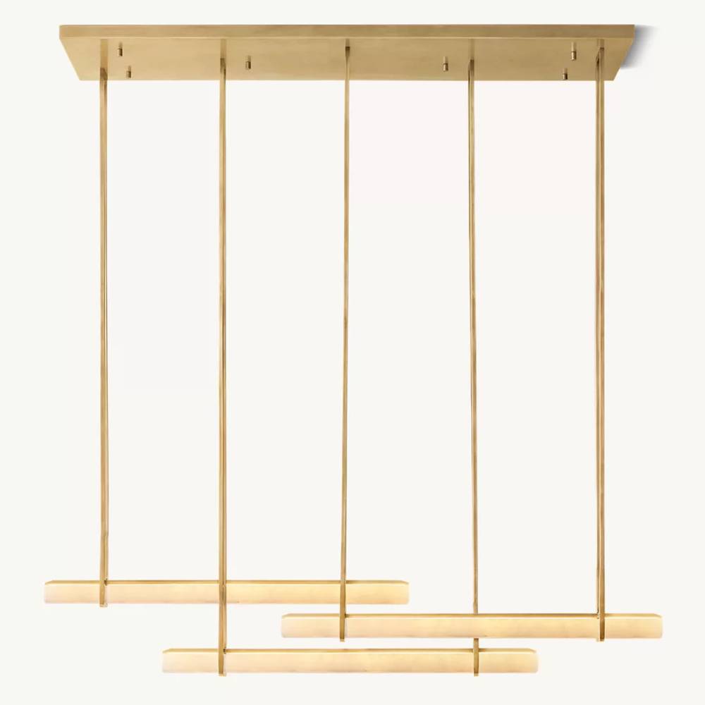 Astrelle Alabaster Triple Bar Linear Chandelier