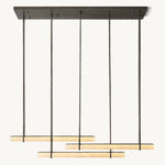 Astrelle Alabaster Triple Bar Linear Chandelier