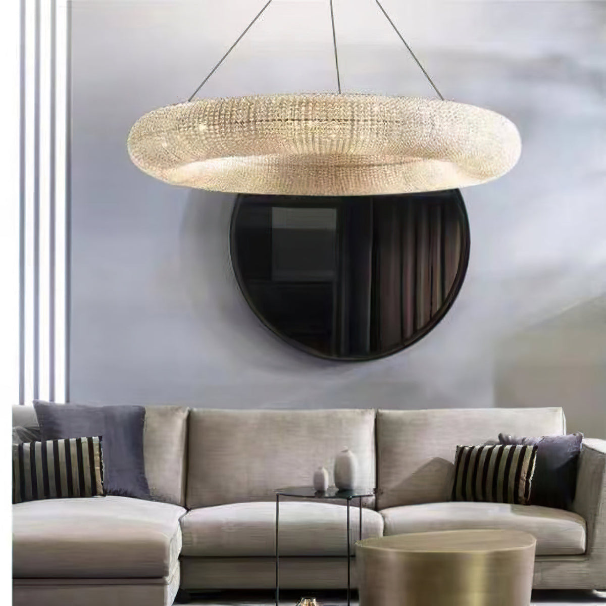 Halo Crystal Round Chandelier 41"