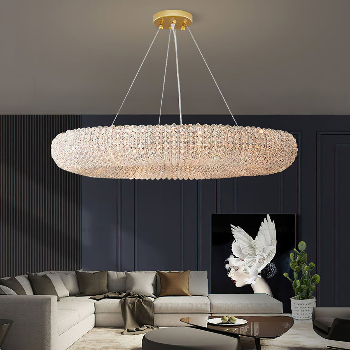 Halo Crystal Round Chandelier 32"