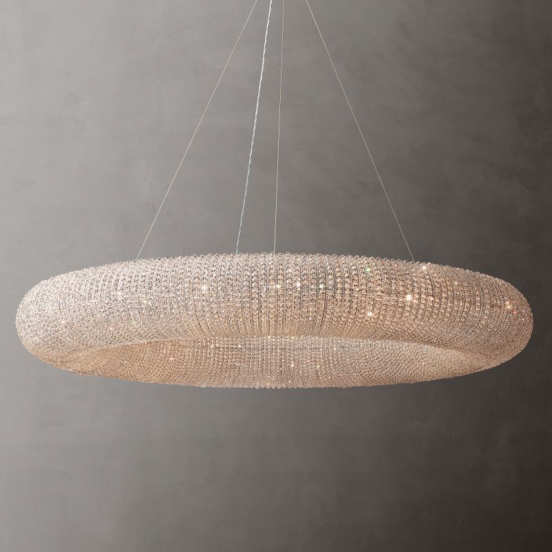 Halo Crystal Round Chandelier 72"