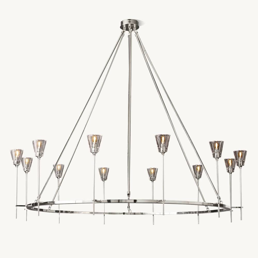 Torchis Round Chandelier 70"