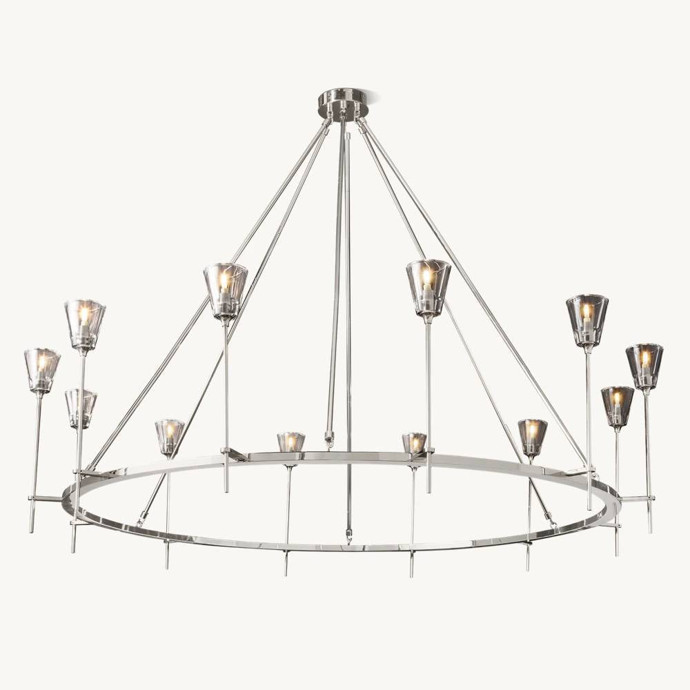 Torchis Round Chandelier 70"