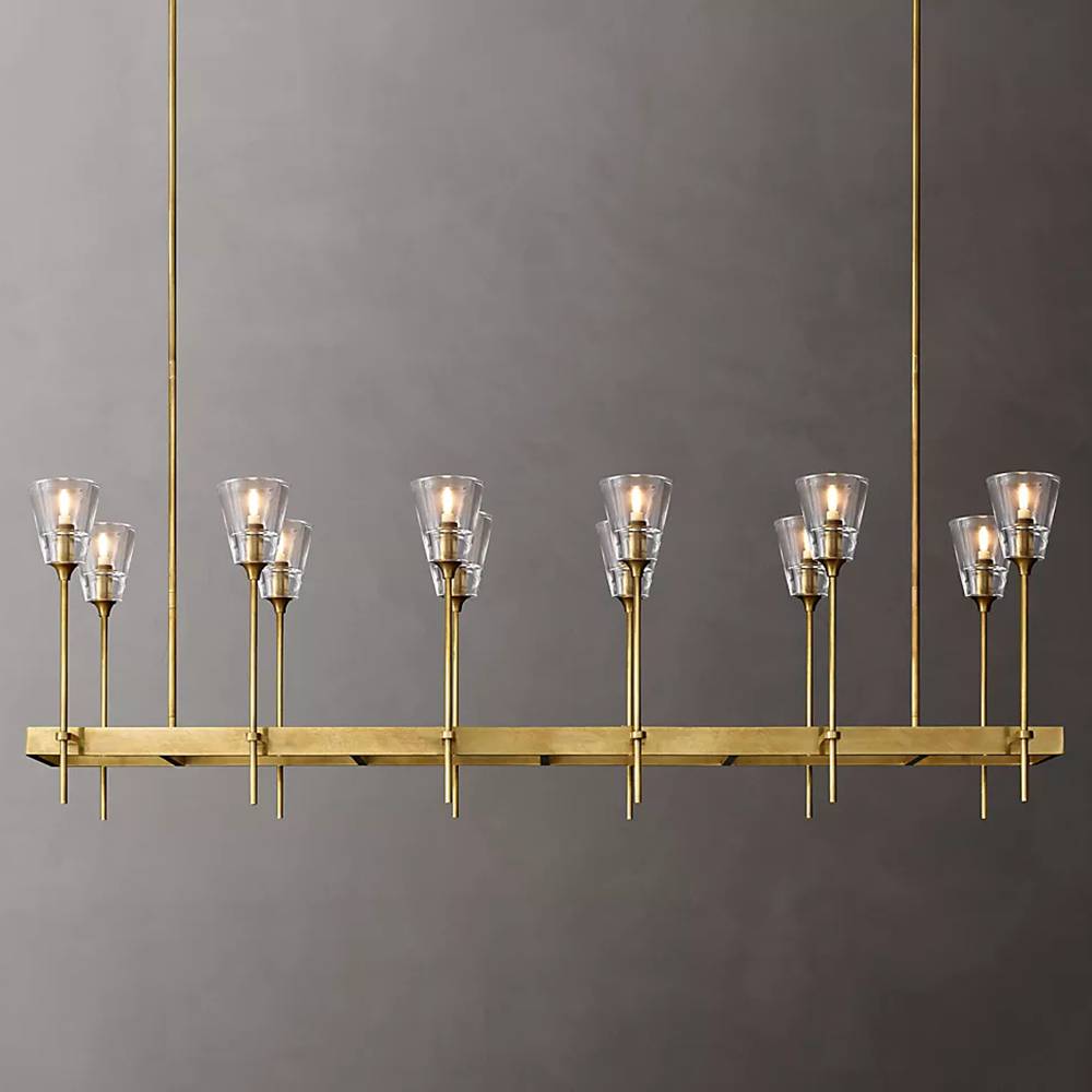 Torchis Rectangular Chandelier 54"