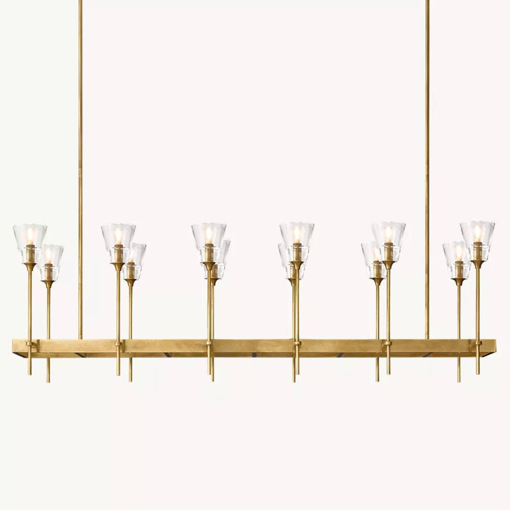 Torchis Rectangular Chandelier 54"