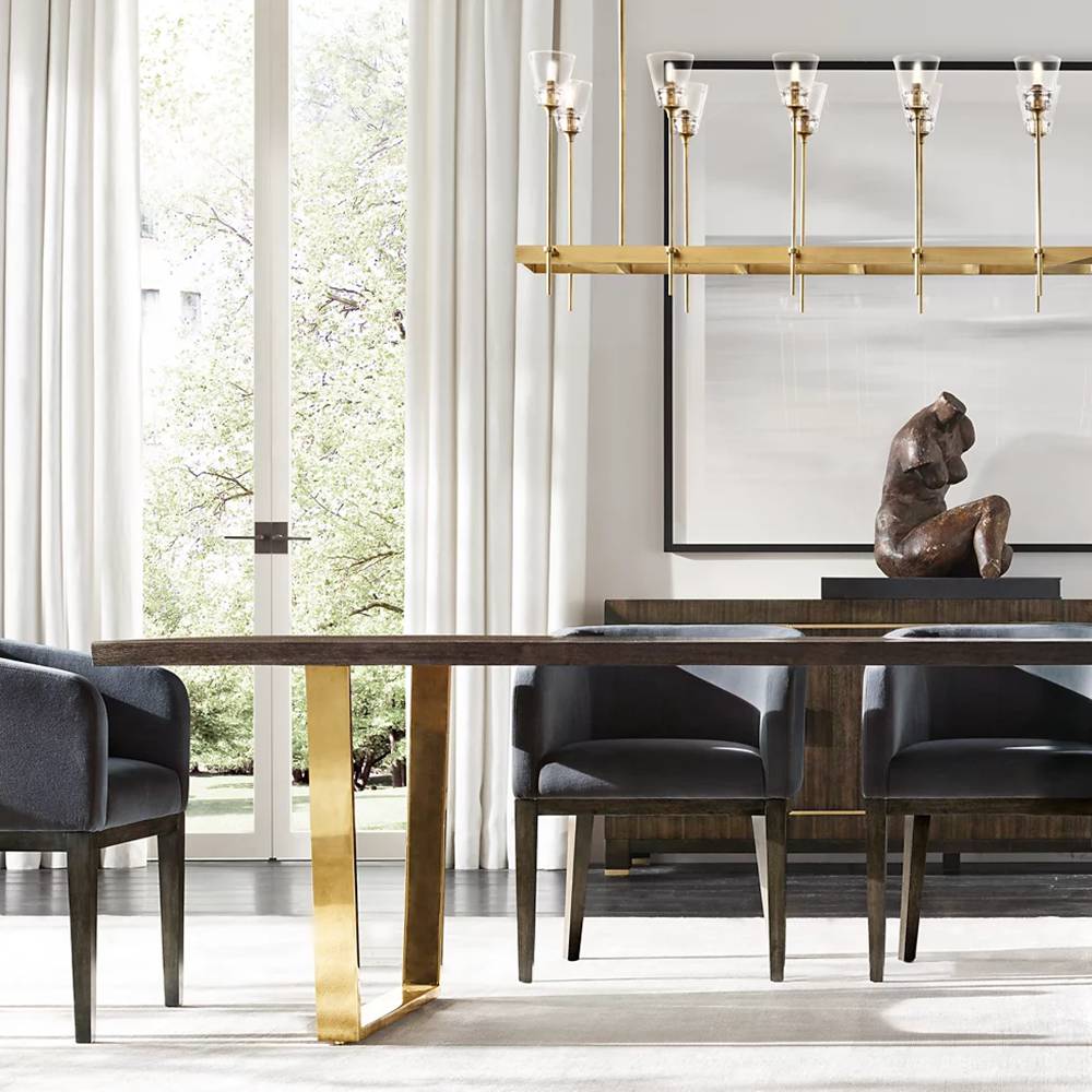 Torchis Rectangular Chandelier 67"