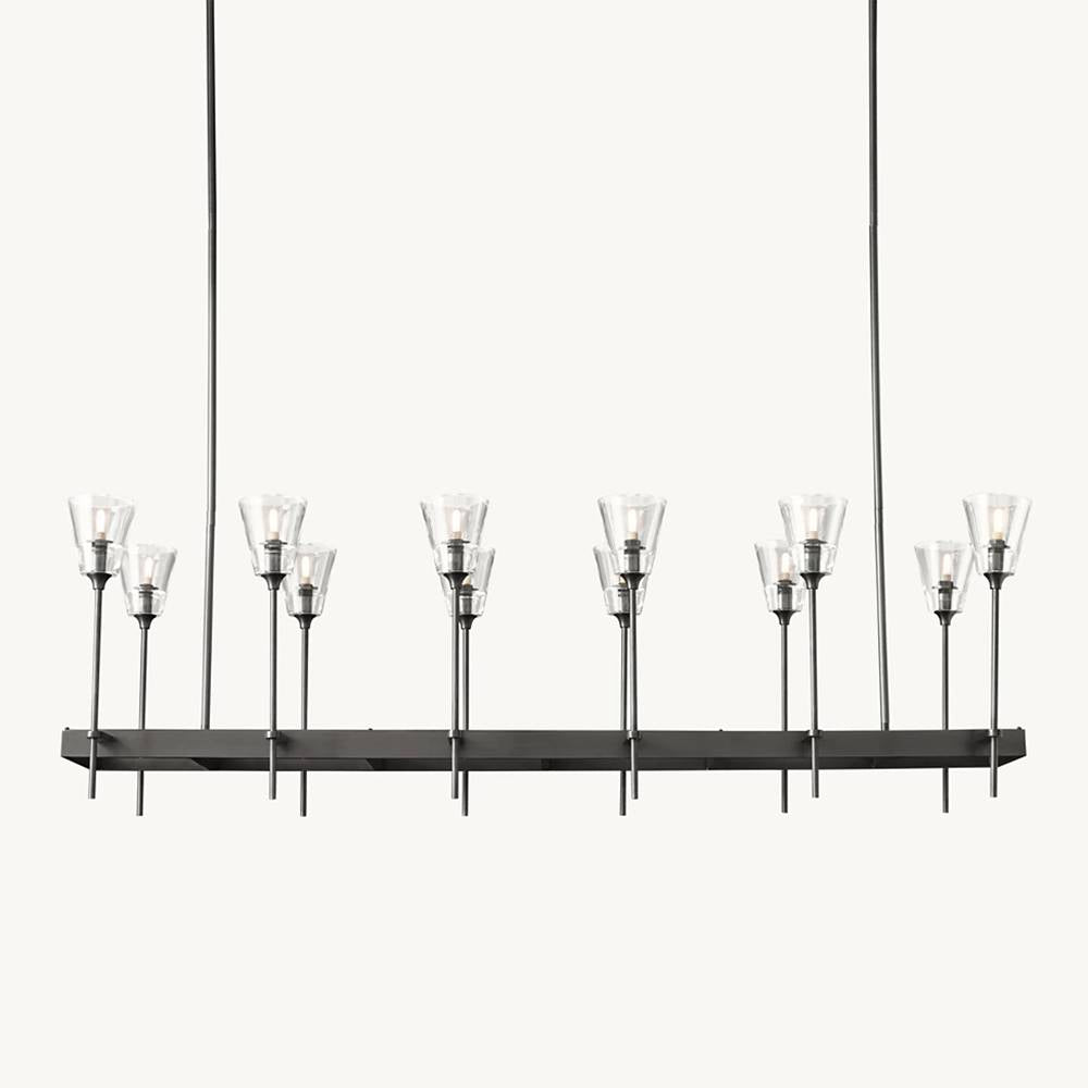 Torchis Rectangular Chandelier 54"