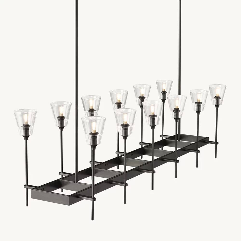 Torchis Rectangular Chandelier 54"