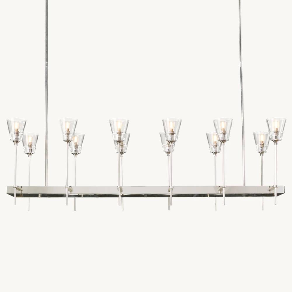 Torchis Rectangular Chandelier 54"