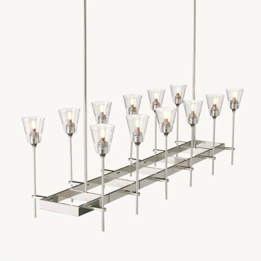 Torchis Rectangular Chandelier 54"