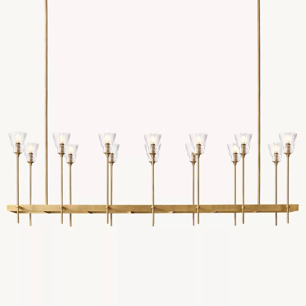 Torchis Rectangular Chandelier 67"