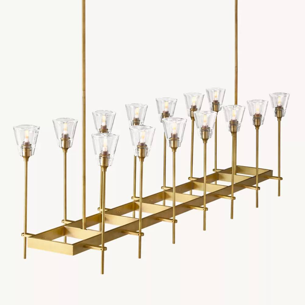 Torchis Rectangular Chandelier 67"