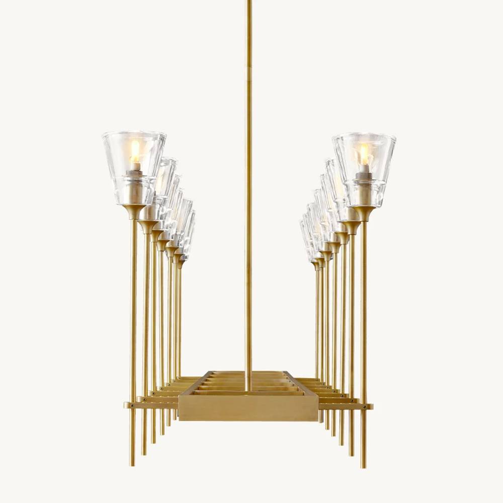 Torchis Rectangular Chandelier 54"