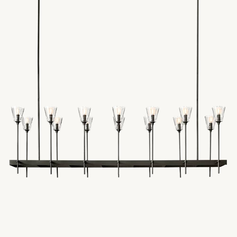 Torchis Rectangular Chandelier 67"