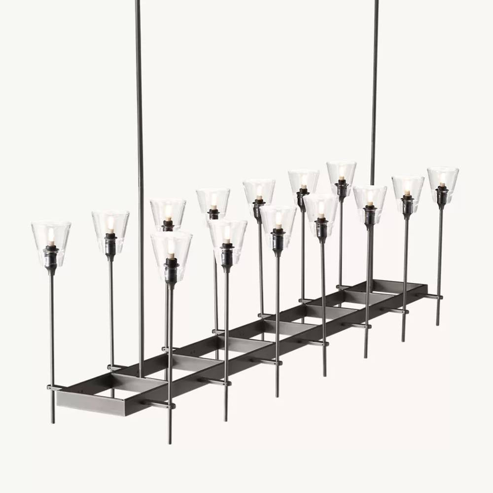 Torchis Rectangular Chandelier 67"