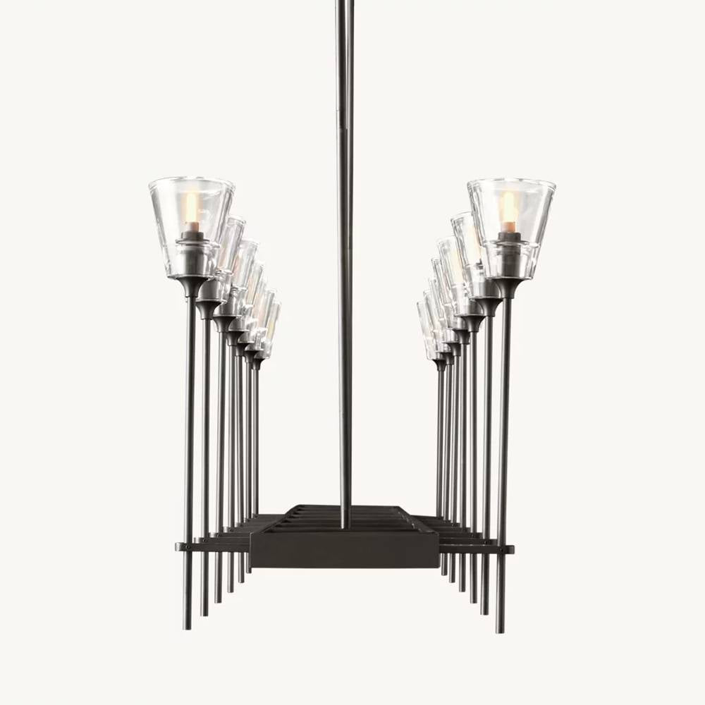 Torchis Rectangular Chandelier 67"