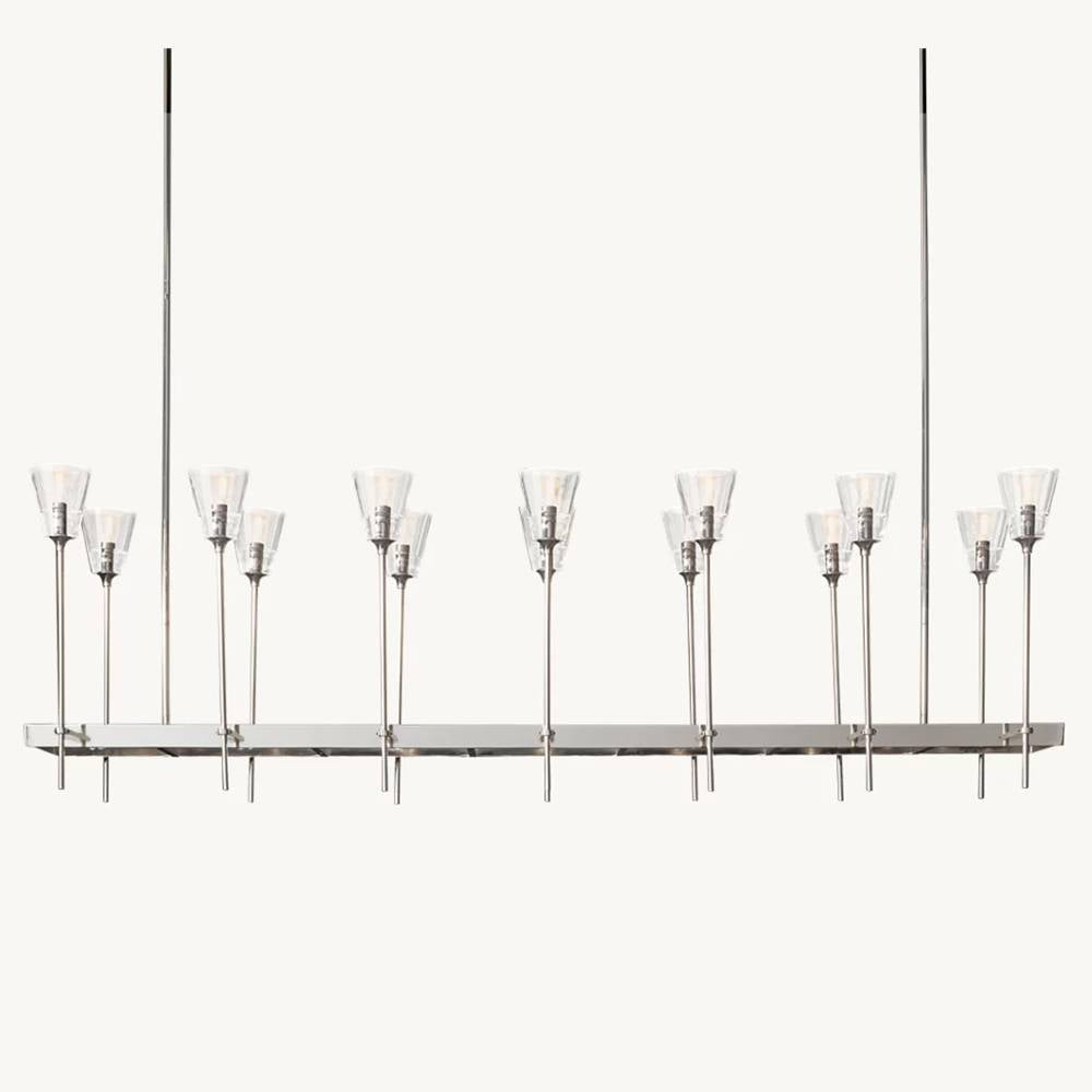 Torchis Rectangular Chandelier 67"