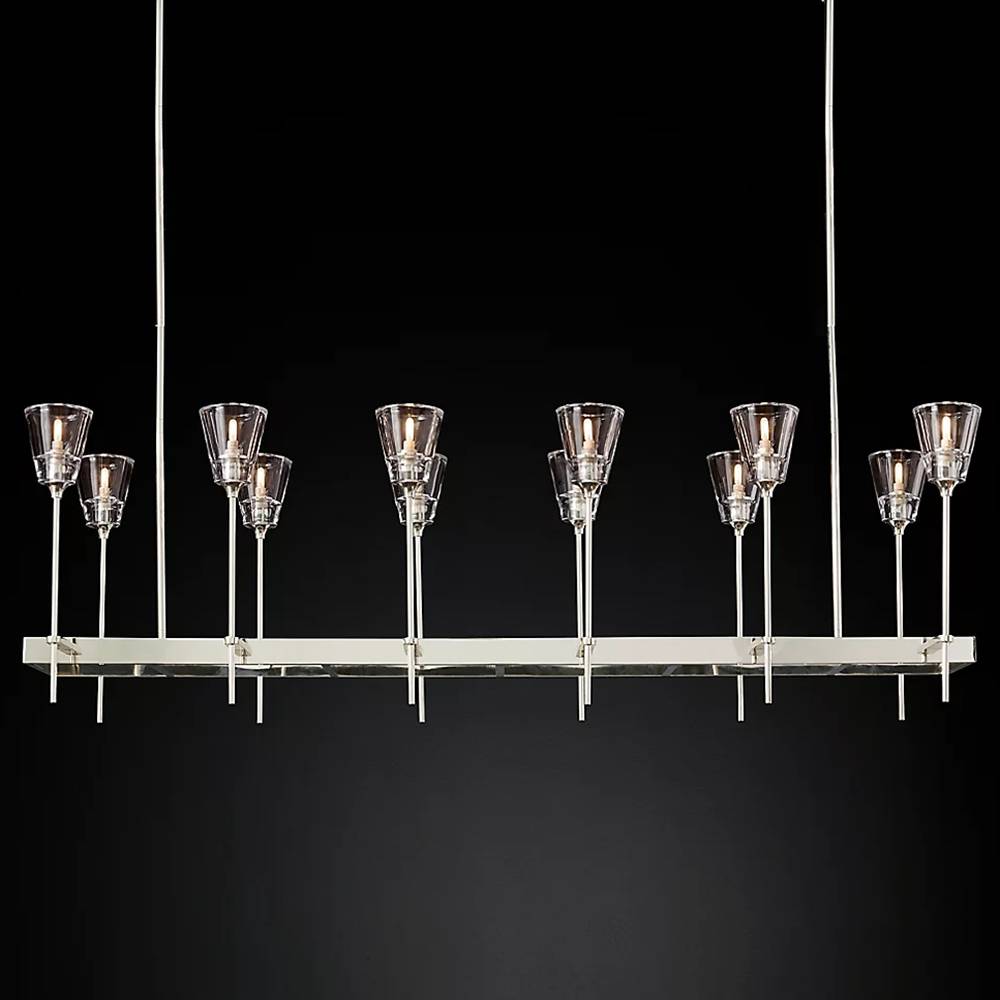Torchis Rectangular Chandelier 54"