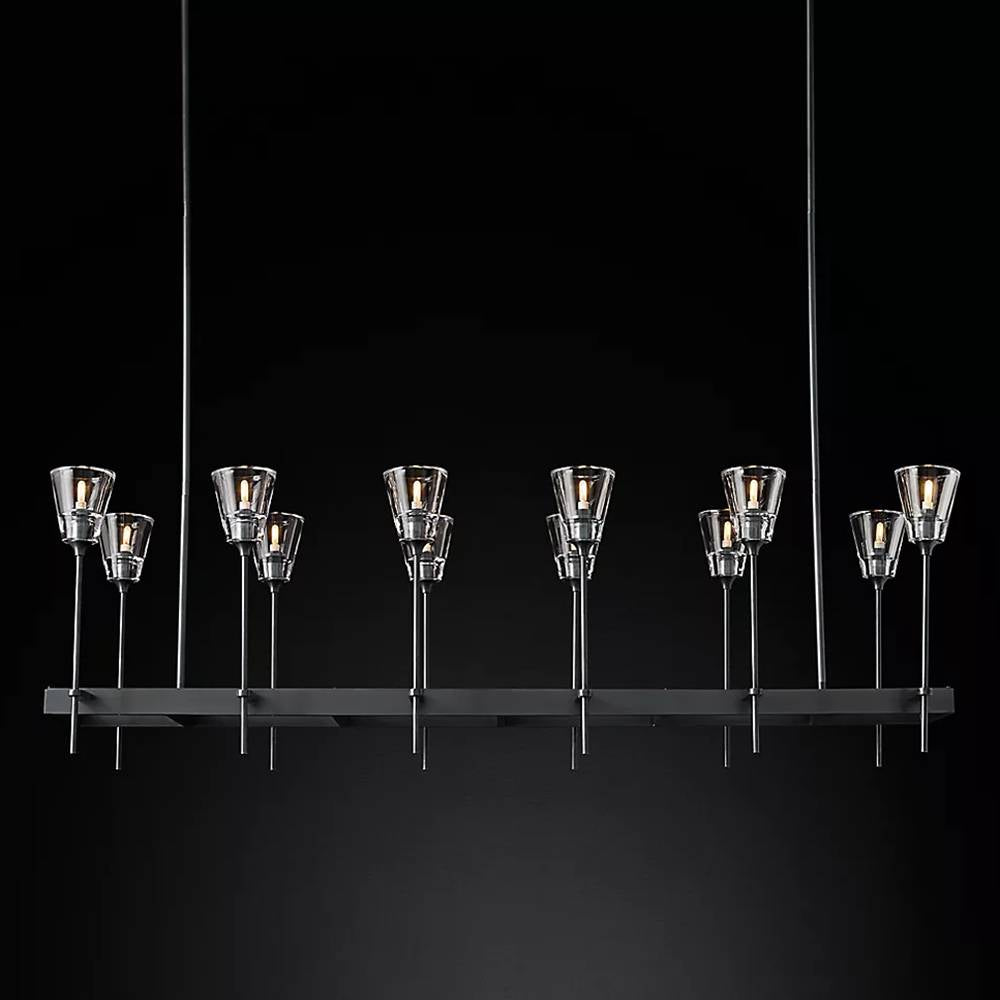Torchis Rectangular Chandelier 54"