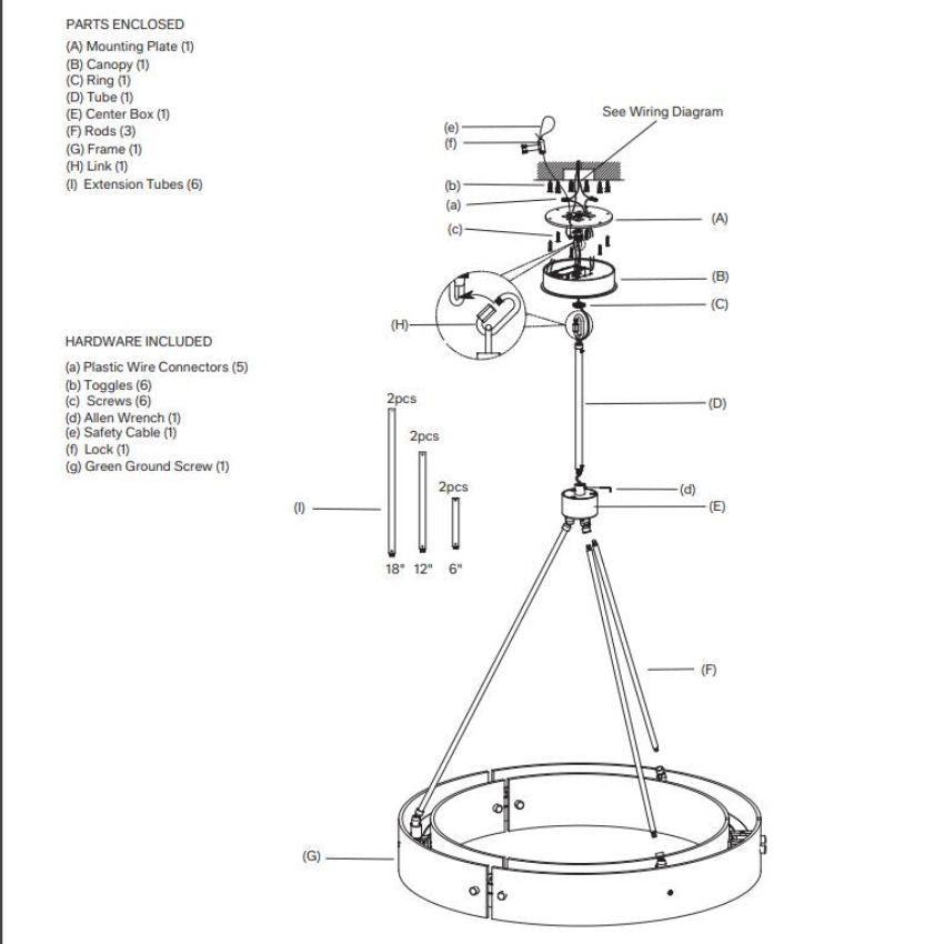 Voulent Round Chandelier 36"
