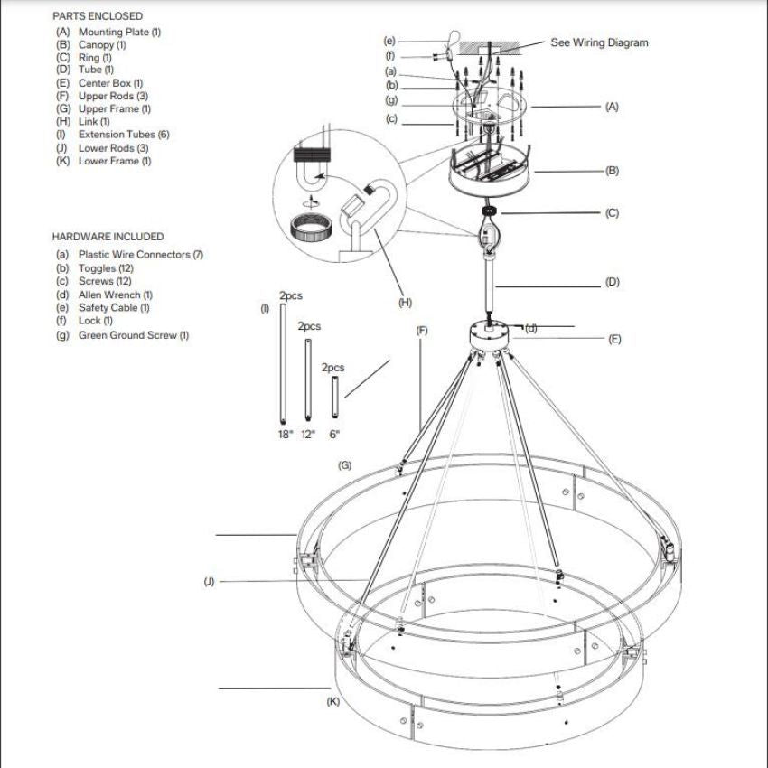 Voulent Two-Tier Round Chandelier 60"
