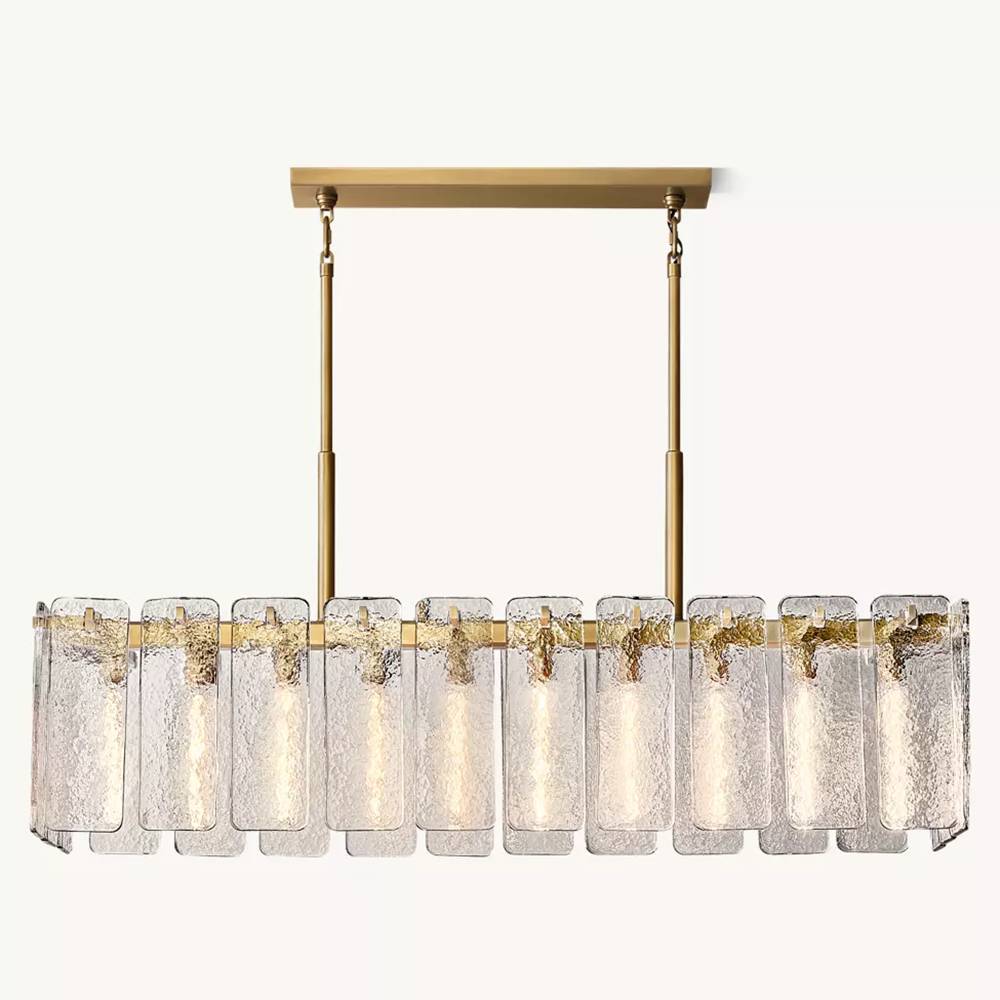 Calvette Glass Rectangular Chandelier 60"
