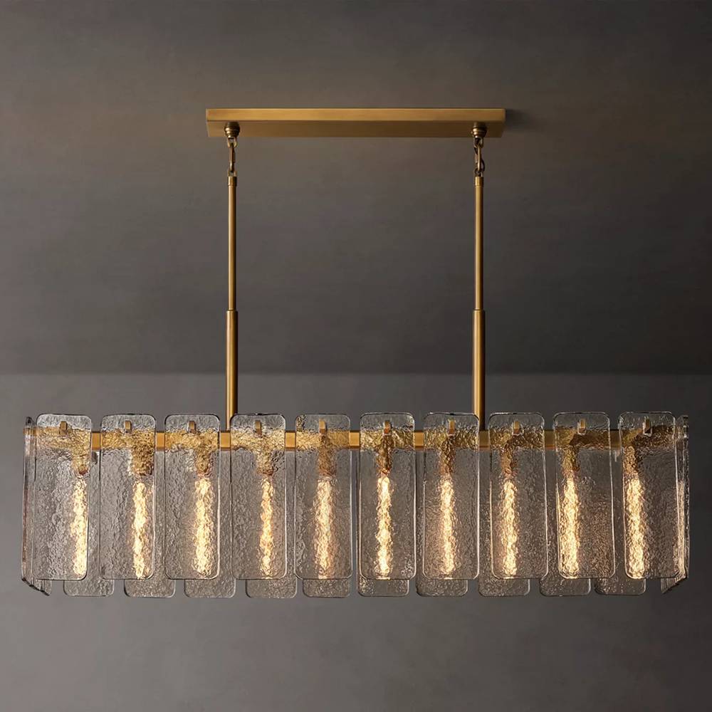 Calvette Glass Rectangular Chandelier 60"