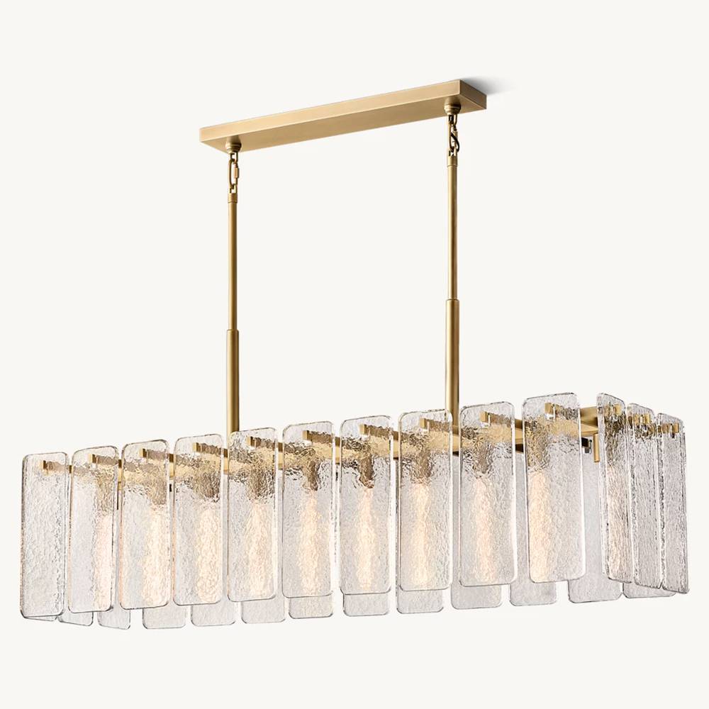 Calvette Glass Rectangular Chandelier 60"