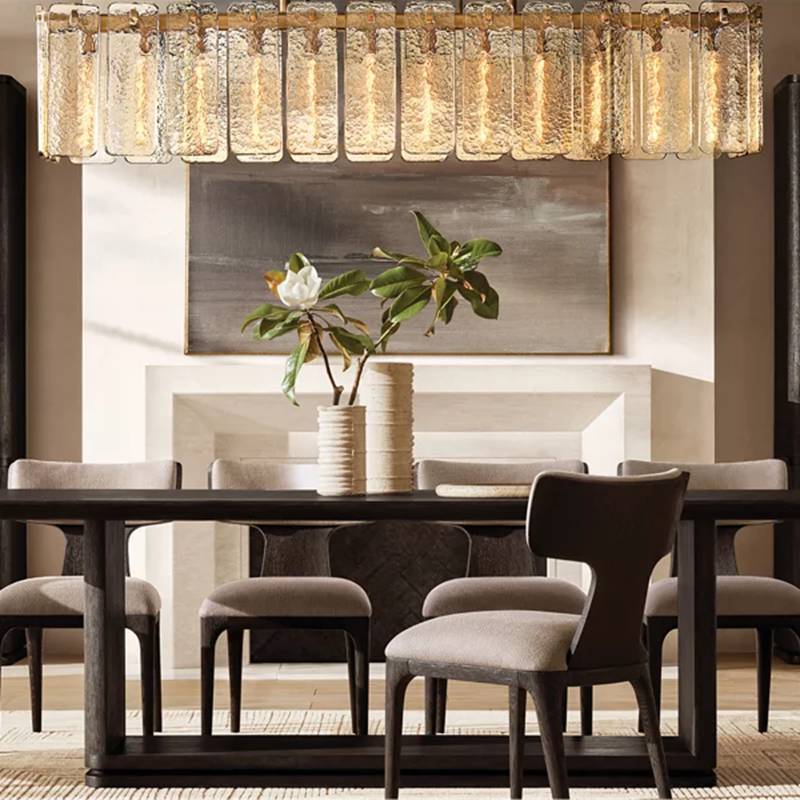 Calvette Glass Rectangular Chandelier 60"