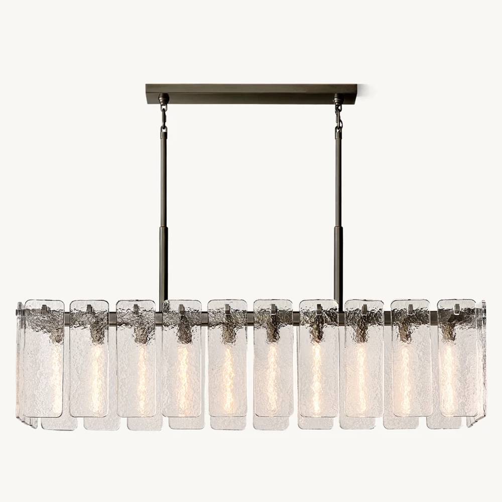 Calvette Glass Rectangular Chandelier 60"