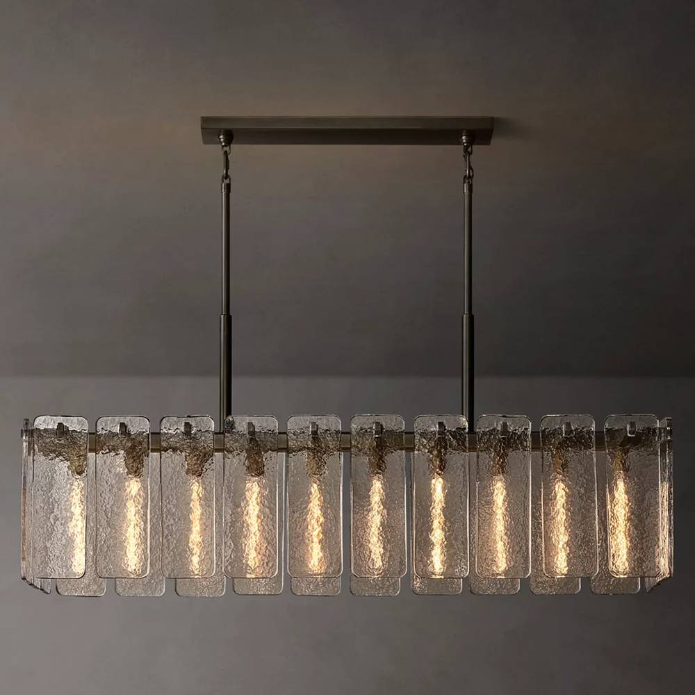 Calvette Glass Rectangular Chandelier 60"