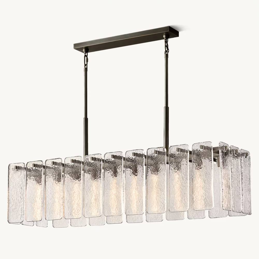 Calvette Glass Rectangular Chandelier 60"