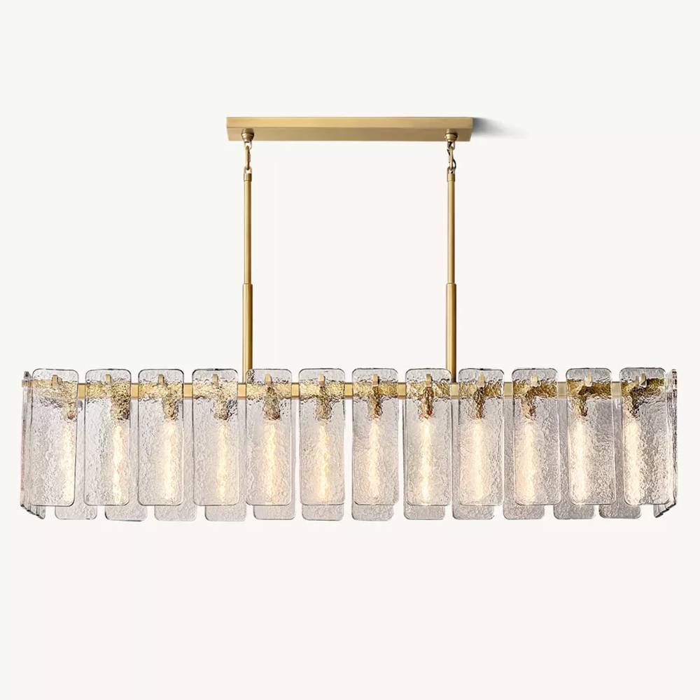 Calvette Glass Rectangular Chandelier 72"