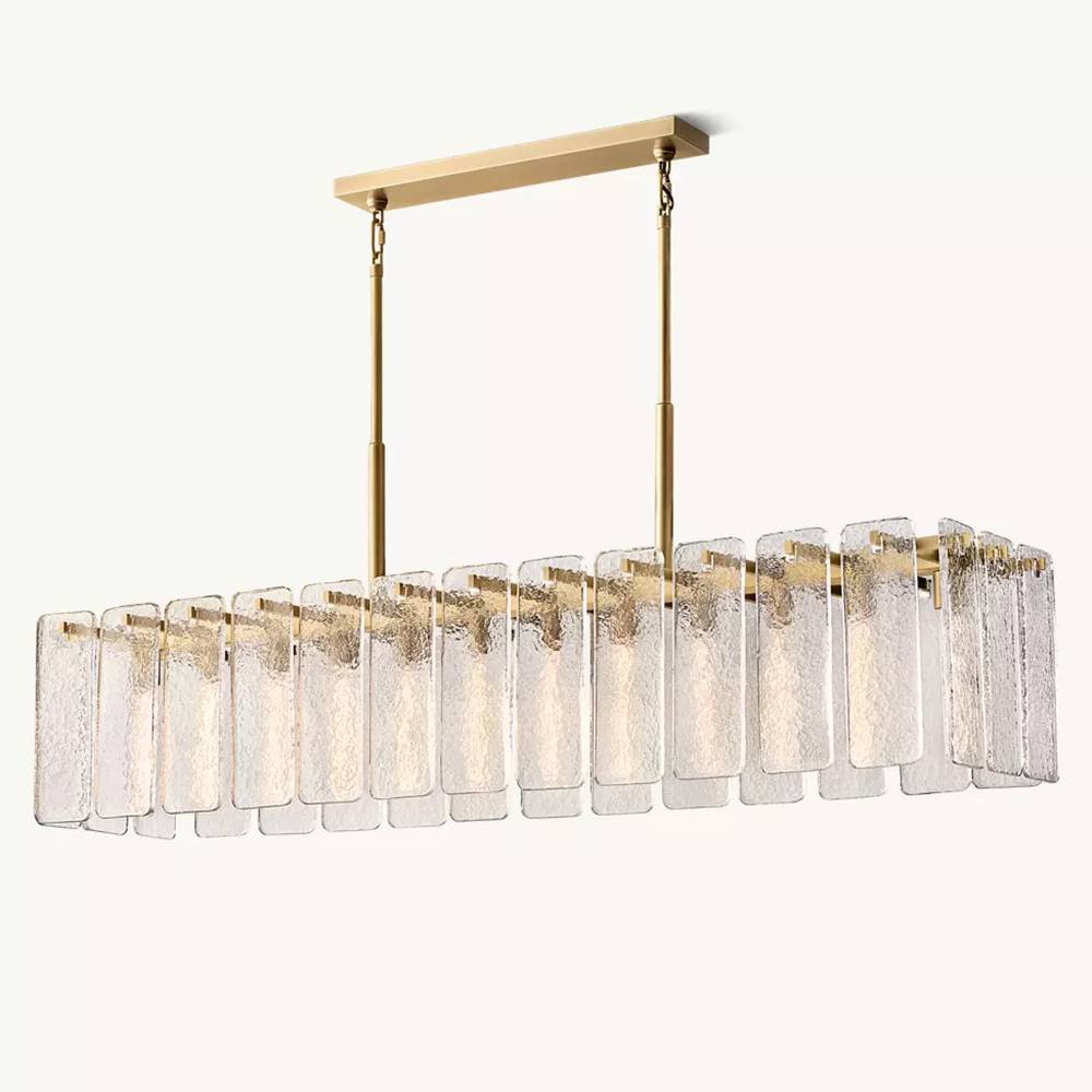 Calvette Glass Rectangular Chandelier 72"