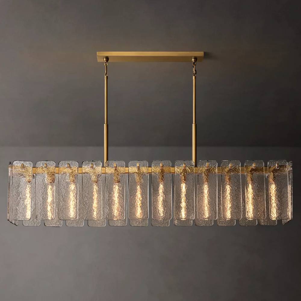 Calvette Glass Rectangular Chandelier 72"
