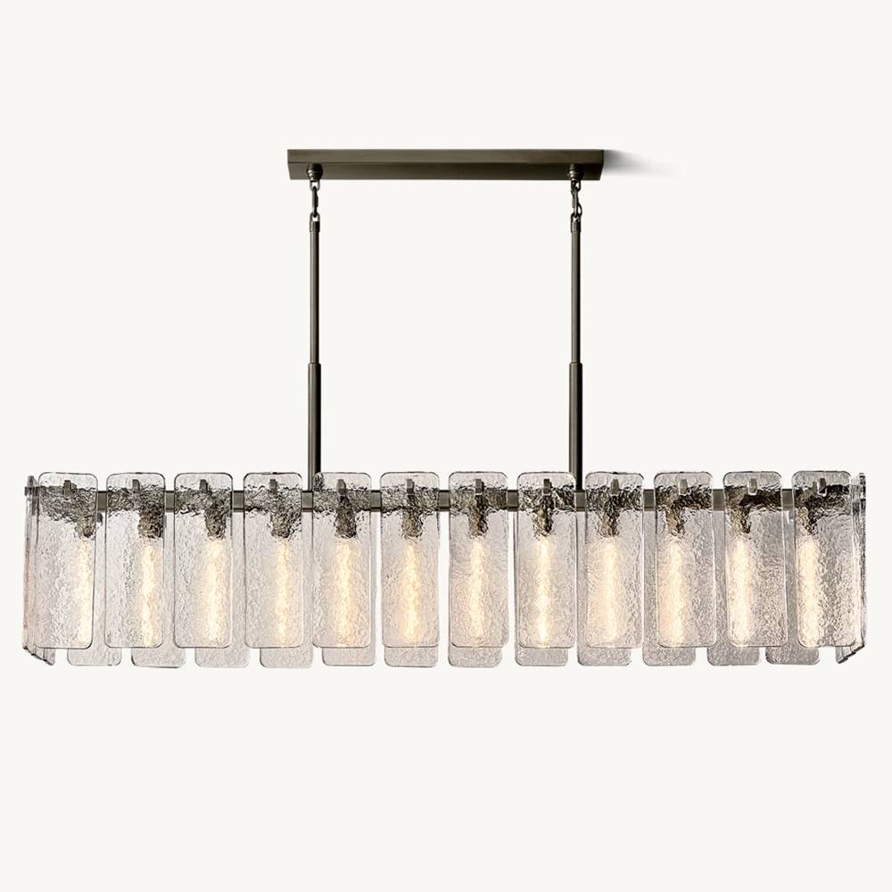 Calvette Glass Rectangular Chandelier 72"