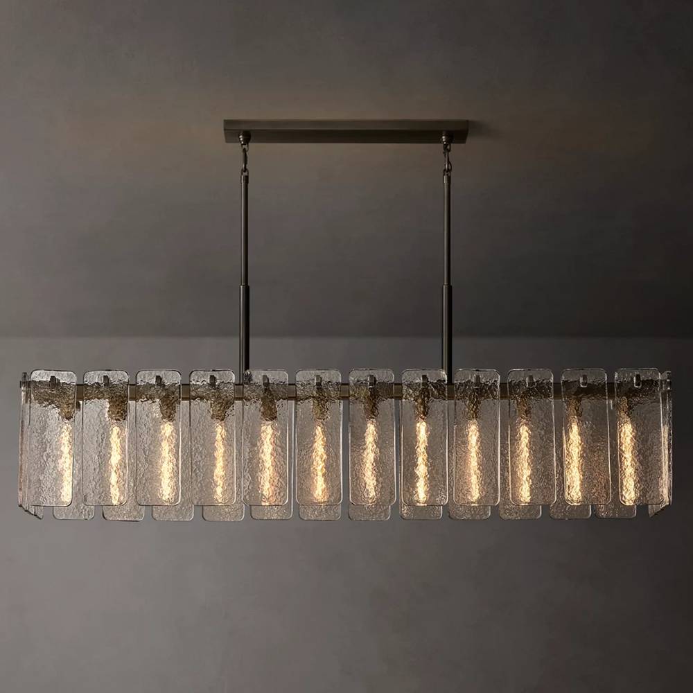 Calvette Glass Rectangular Chandelier 72"