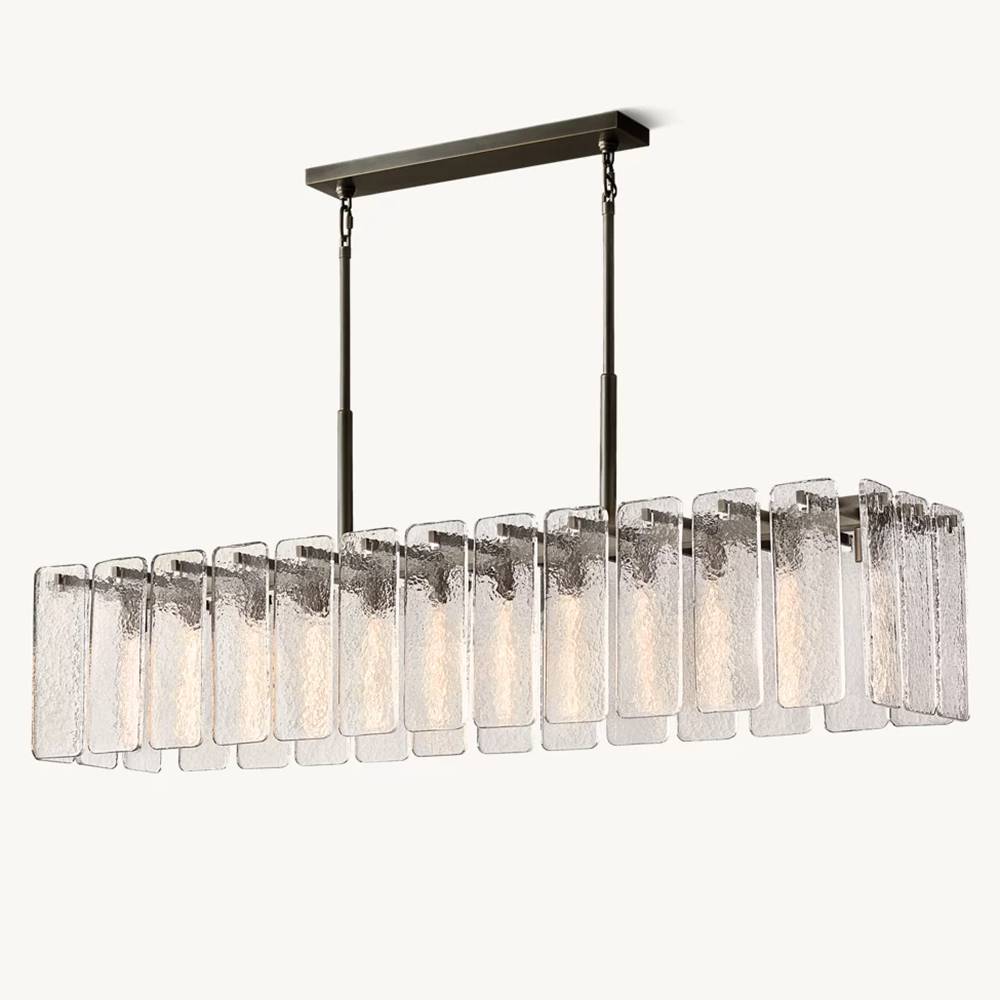 Calvette Glass Rectangular Chandelier 72"