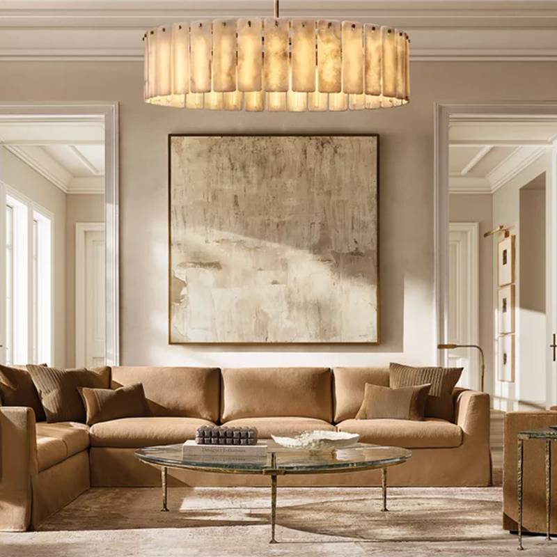 Calvette Onyx Round Chandelier 60"
