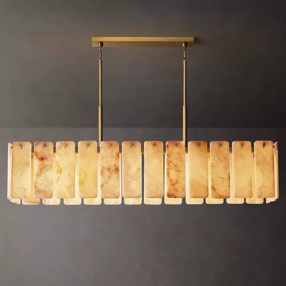 Calvette Onyx Rectangular Chandelier 74"