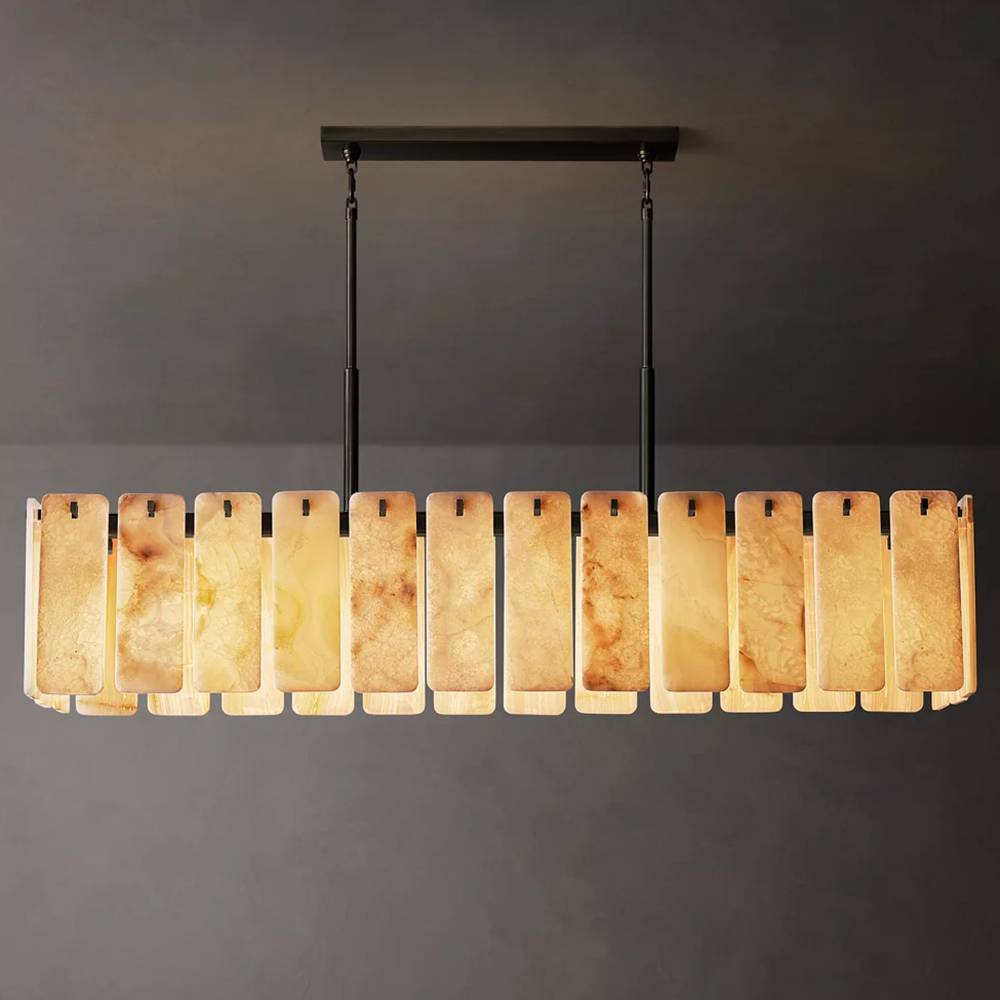 Calvette Onyx Rectangular Chandelier 74"