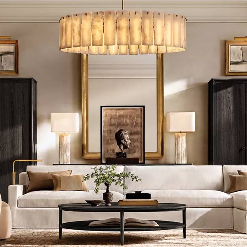 Calvette Onyx Round Chandelier 60"