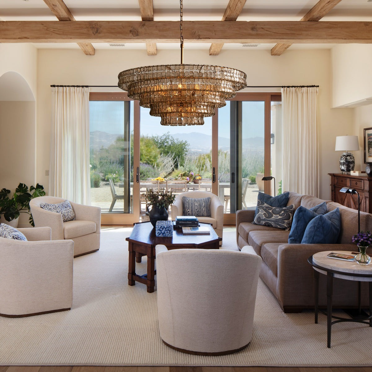 Ghiaccio Glass Round Chandelier