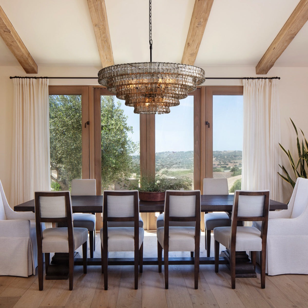 Ghiaccio Glass Round Chandelier