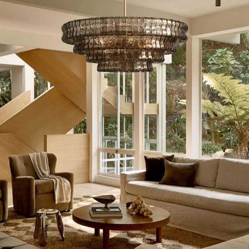 Ghiaccio Glass Round Chandelier