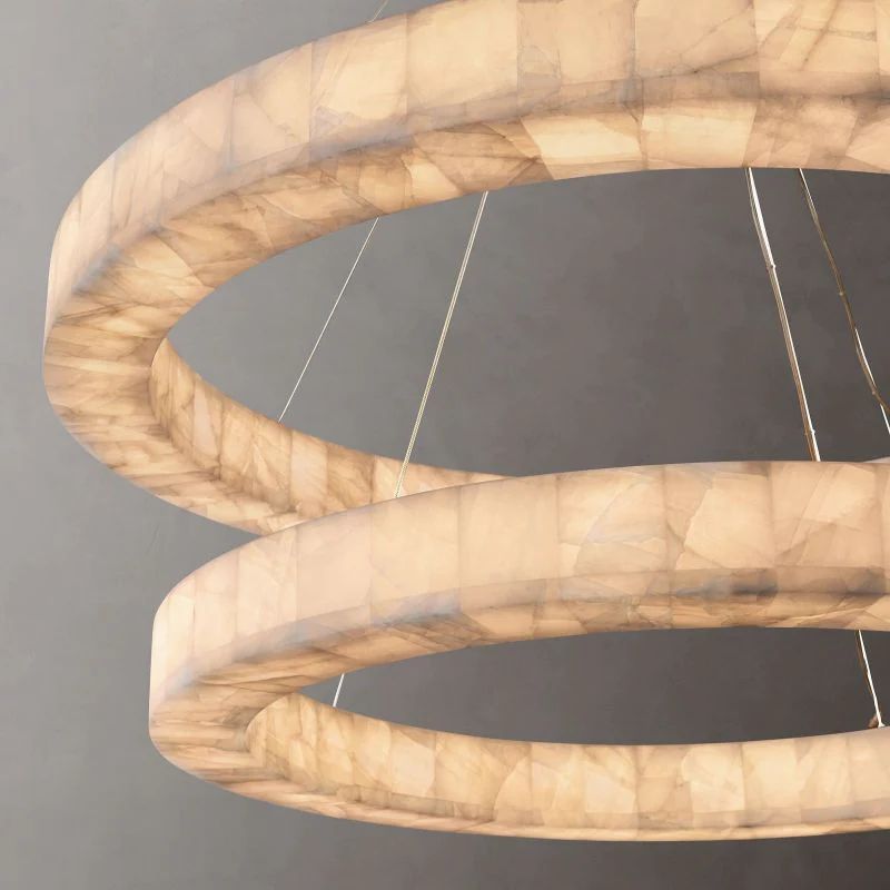 Rivent Alabaster Two-Tier Round Chandelier 60"