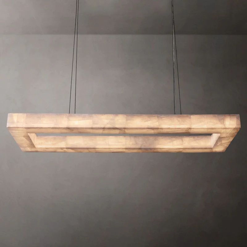 Rivent Alabaster Rectangular Chandelier 72"