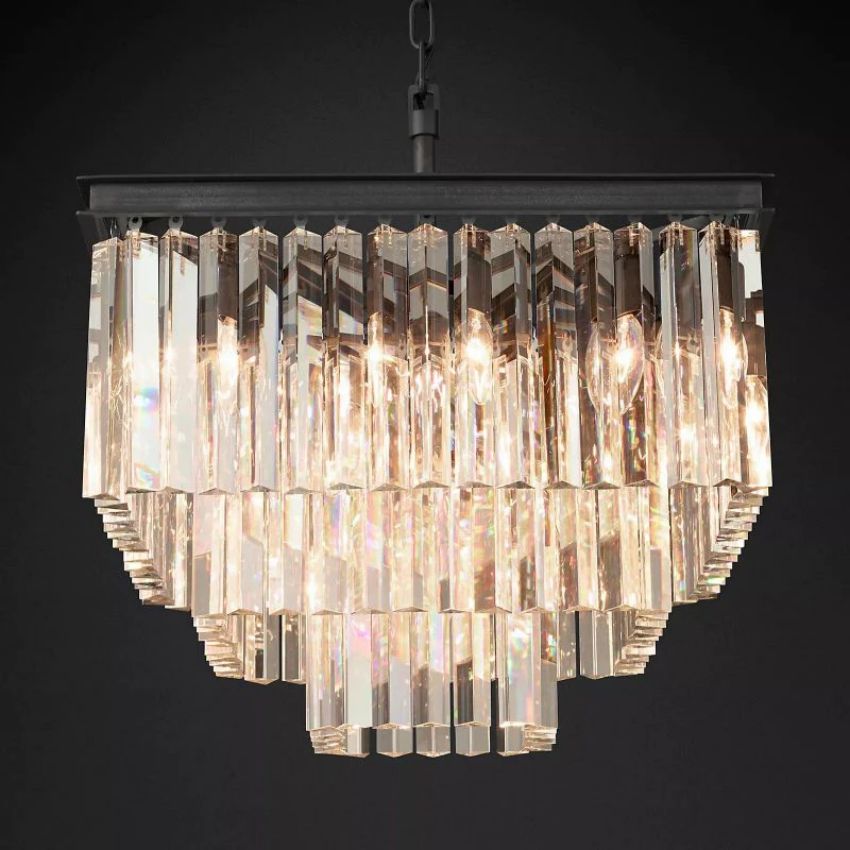 Odeval Tiered Square Chandelier 22"