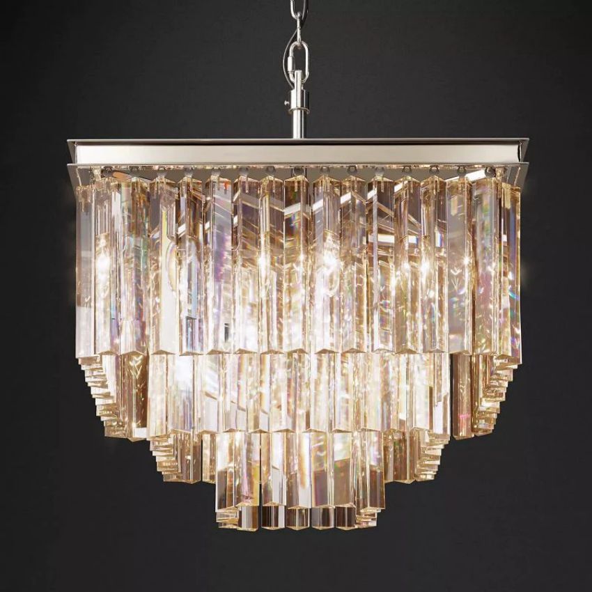 Odeval Tiered Square Chandelier 22"